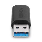 Lindy 41904 cambiador de género para cable USB 3.2, conexión de Type A a Type C, color negro