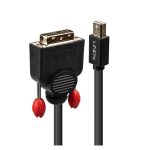 Adaptador de cable de vídeo Lindy de 2 metros, Mini DisplayPort a DVI-D en color negro. SKU 41952