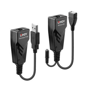 Imagen del ampliador de red Lindy negro con transmisión y recepción de datos eficiente, SKU 42674.