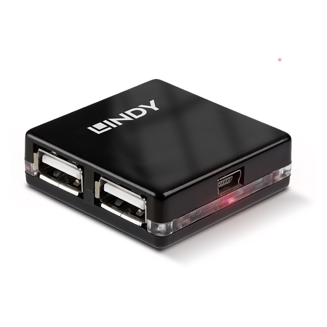 Lindy Hub de Interfaz USB 480 Mbit/s Negro Lindy 42742 hub de interfaz USB con velocidad de 480 Mbit/s en color negro