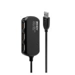 Lindy hub de interfaz negro, velocidad de 480 Mbit/s, modelo 42783