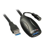 Lindy cable USB 3.2 Gen 1 de 15 metros en color negro, modelo 43099, para conexiones rápidas y eficientes
