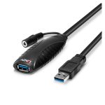 Lindy 43156 cable USB 3.2 Gen 1, longitud de 10 metros, con conector USB A en color negro
