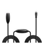 Lindy 43156 cable USB 3.2 Gen 1, longitud de 10 metros, con conector USB A en color negro