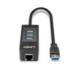 Lindy 43176 hub de interfaz USB 3.2 Gen 1 (3.1 Gen 1) Type-A 5000 Mbit/s en color negro, SKU 43176