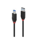 Cable USB Lindy 43227 de 10 metros USB 3.2 Gen 1, color negro, con conectores USB A y USB B