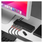 Lindy 43228 Hub de interfaz USB 3.2 Gen 1 (3.1 Gen 1) Type-A con velocidad de 5000 Mbit/s en color negro. SKU: 43228