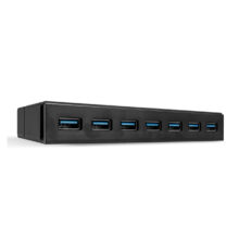 Lindy 43228 Hub de interfaz USB 3.2 Gen 1 (3.1 Gen 1) Type-A con velocidad de 5000 Mbit/s en color negro. SKU: 43228