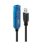 Cable USB 3.2 Gen 1 de 15 metros en color negro, modelo Lindy 43229. SKU: 43229