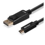 Adaptador de video Lindy 43305 de 5 metros, USB Tipo C a DisplayPort en color negro
