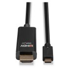 Adaptador de cable de vídeo negro Lindy 43315 con una longitud de 5 metros, compatible con USB Tipo C y HDMI Tipo A (Estándar). SKU: 43315.
