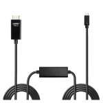 Adaptador de cable de vídeo Lindy, 10 metros, USB Tipo C a HDMI tipo A, color negro. SKU: 43317