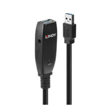 Lindy 43322 cable USB 3.2 Gen 1 de 15 metros, Tipo A, en color negro
