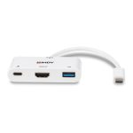 Imagen del adaptador gráfico USB Lindy 43340, blanco, con soporte para resolución 3840 x 2160 pixeles