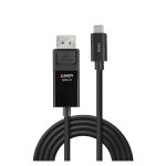 Base para portátil de Lindy con replicador de puertos USB Tipo C en color negro. SKU 43342. Ideal para expandir capacidades de conexión.