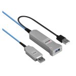 Cable USB Marca Lindy, modelo 43345, USB 3.2 Gen 1 (3.1 Gen 1), longitud de 30 metros, conectores USB A a USB A, colores azul y plata.