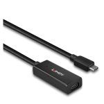 Imagen del Lindy Hub de Interfaz USB 3.2 Gen 1, Type-C, con velocidad de transferencia de 5000 Mbit/s en color Negro, SKU 43356