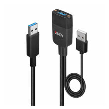 Imagen del hub de interfaz USB 3.2 Gen 2 Type-A de 100 Mbit/s en color negro, modelo Lindy 43357.