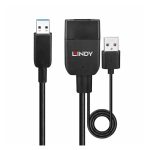 Imagen del hub de interfaz USB 3.2 Gen 2 Type-A de 100 Mbit/s en color negro, modelo Lindy 43357.