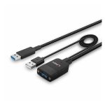 Imagen del hub de interfaz USB 3.2 Gen 2 Type-A de 100 Mbit/s en color negro, modelo Lindy 43357.