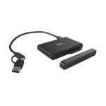 Base de conexión para disco duro de la marca Lindy, USB 3.2 Gen 2 (3.1 Gen 2) Type-C en color negro. SKU: 43359