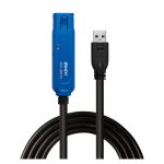 Cable USB 3.2 Gen 1 de 20 m marca Lindy, modelo 43361, color negro y con conectores USB A