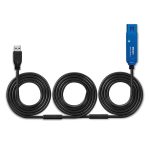 Cable USB 3.2 Gen 1 de 20 m marca Lindy, modelo 43361, color negro y con conectores USB A