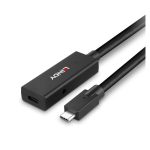 Cable USB negro de 5 metros Lindy modelo 43364 con especificaciones USB 3.2 Gen 2 y conector USB-C.