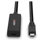 Cable USB negro de 5 metros Lindy modelo 43364 con especificaciones USB 3.2 Gen 2 y conector USB-C.