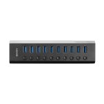 Adaptador de USB Lindy 43370 hub de interfaz USB 3.2 Gen 1 Type-B 5000 mbps en color negro