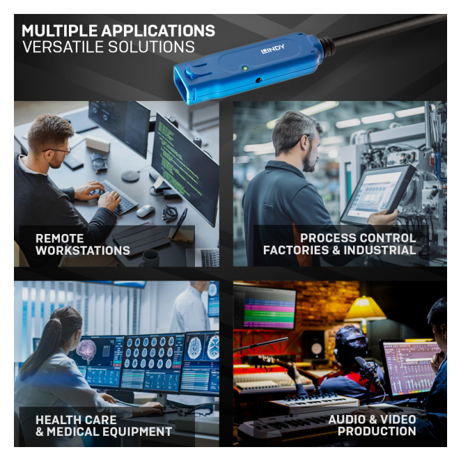 Lindy 43380 cable USB USB 3.2 Gen 1 (3.1 Gen 1) 5 m USB C USB A Negro 2 conectores del cable Lindy 43380