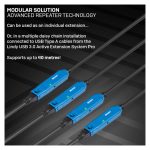 Lindy 43381 cable USB 3.2 Gen 1 de 8 metros con conectores USB C y USB A en colores negro y azul