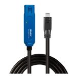 Lindy 43381 cable USB 3.2 Gen 1 de 8 metros con conectores USB C y USB A en colores negro y azul