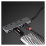 Hub de interfaz USB 3.2 Gen 1 (3.1 Gen 1) Type-C de Lindy, con velocidad de 5000 Mbit/s en color gris SKU 43383