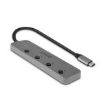 Hub de interfaz USB 3.2 Gen 1 (3.1 Gen 1) Type-C de Lindy, con velocidad de 5000 Mbit/s en color gris SKU 43383