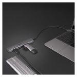 Imagen del Lindy hub de interfaz USB Tipo C, color gris, con velocidad de 10000 Mbit/s, SKU 43384