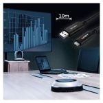 Cable Lindy 43395 USB 3.2 Gen 1 de 10 metros, conectores USB A a USB C en color negro