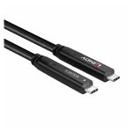 Imagen del cable Lindy 43398 USB 3.2 Gen 1 de 10 metros, con conector Tipo C en color negro