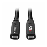 Imagen del cable Lindy 43398 USB 3.2 Gen 1 de 10 metros, con conector Tipo C en color negro