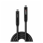 Lindy 43399 cable USB 3.2 Gen 1 (3.1 Gen 1), 15 metros de longitud y conector USB C en color negro