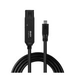 Imagen del cable USB Lindy 43405 de 5 metros, compatible con USB 3.2 Gen 2 y USB 3.1 Gen 2, color negro.
