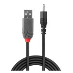 Cable de transmisión Lindy 70265 de 1.5 metros, color negro, con conectores USB A y EIAJ-01 de 2.5 mm y 0.7 mm.