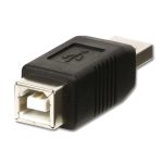 Cambiador de género de Lindy para cable USB tipo A a USB tipo B en color negro, SKU 71231