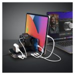 Lindy 73436 organizador para estación de carga independiente de aluminio y plástico en colores negro y gris