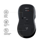 Ratón inalámbrico Logitech M510 con tecnología laser, modelo 910-001826, ideal para uso ergonómico y precisión.