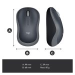 Ratón inalámbrico Logitech M185, compacto y ergonómico para uso diario, SKU 910-002235