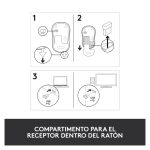 Ratón inalámbrico Logitech M185, compacto y ergonómico para uso diario, SKU 910-002235