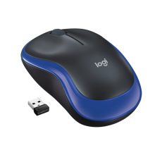 Imagen del ratón inalámbrico Logitech M185, SKU 910-002236, mostrando su diseño ergonómico y construcción compacta