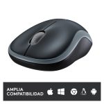 Ratón inalámbrico compacto Logitech M185, modelo 910-002238, en color negro y con diseño ergonómico.