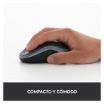 Ratón inalámbrico compacto Logitech M185, modelo 910-002238, en color negro y con diseño ergonómico.
